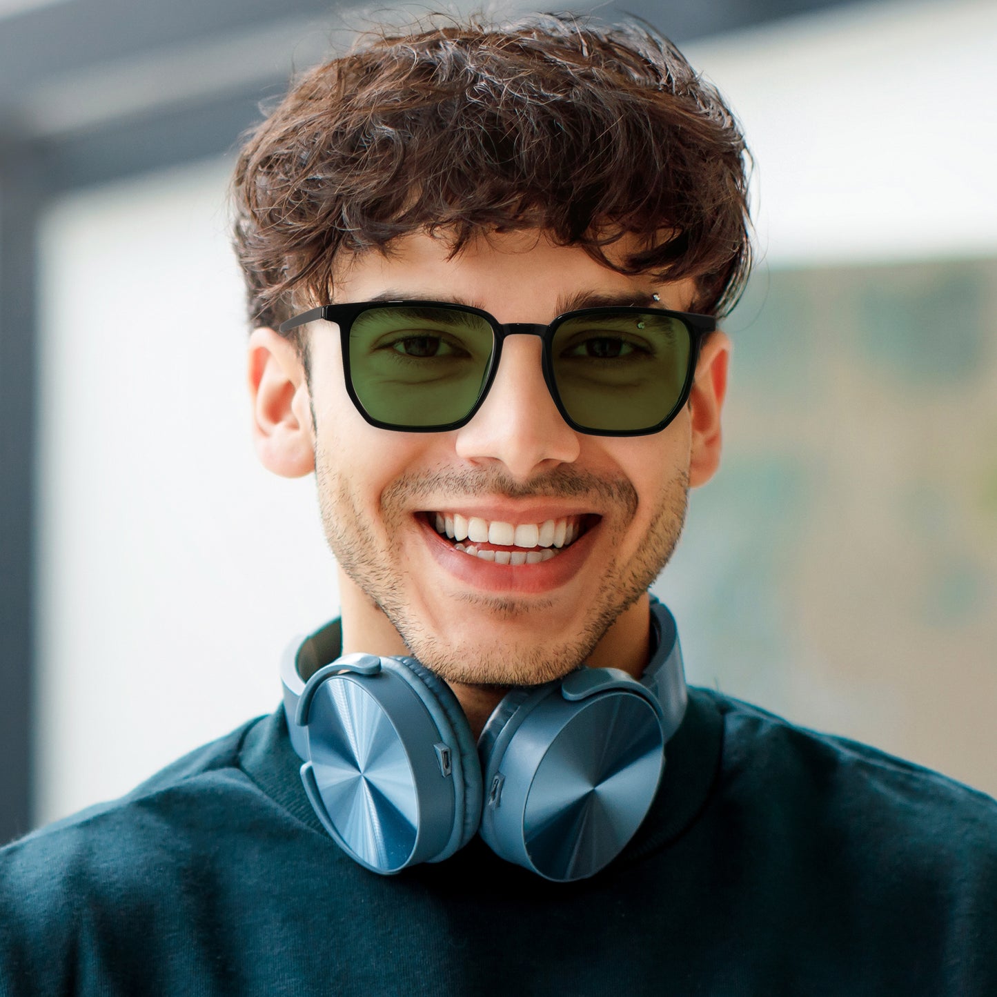 AMBEYE TR90 Lightweight Blue Light Blocking Glasses with Magnetic Green Migraine Relief Clip-On & UV400 Protection, Stylish Unisex Frame for Men and Women(Tortoiseshell)